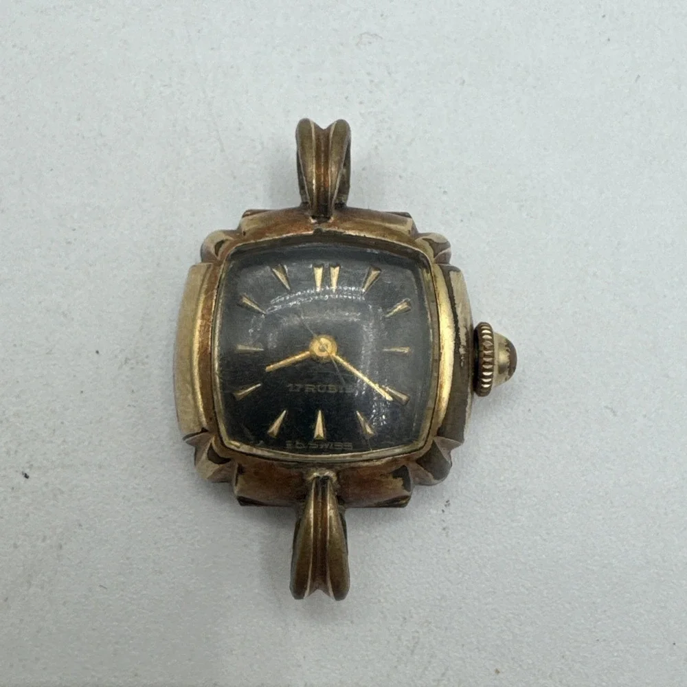 Vintage Zentra Rolled Gold Watch, Women's Not Working Manual Wind Watch 17 Rubis